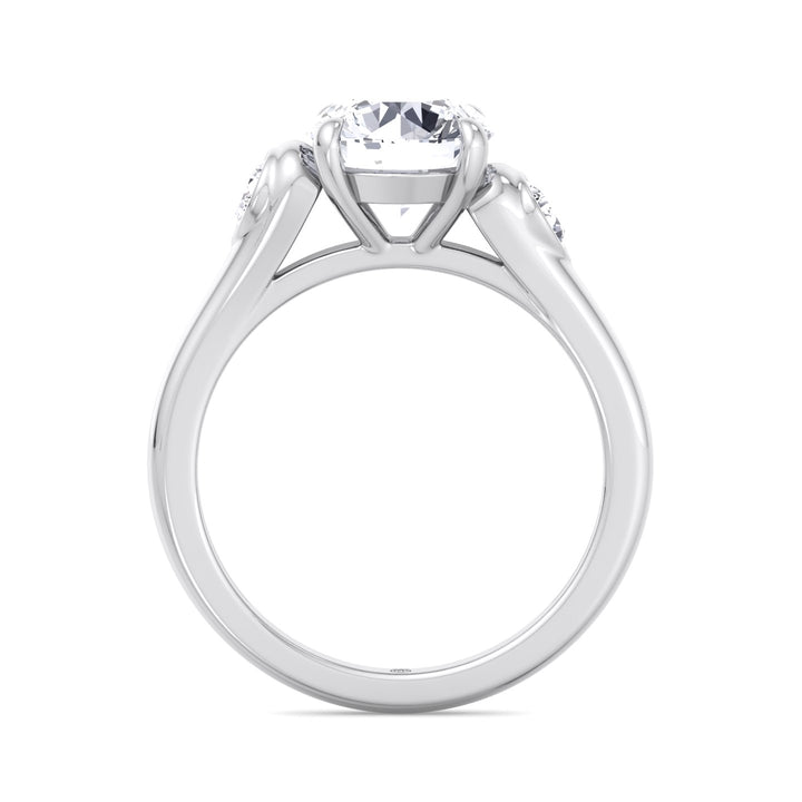 Round Cut Engagement Ring with Bezel Side Stones