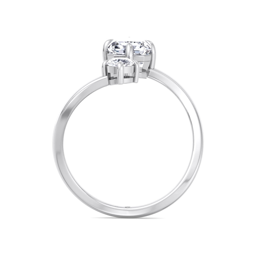 Emerald Cut &amp; Round Cut Engagement Ring
