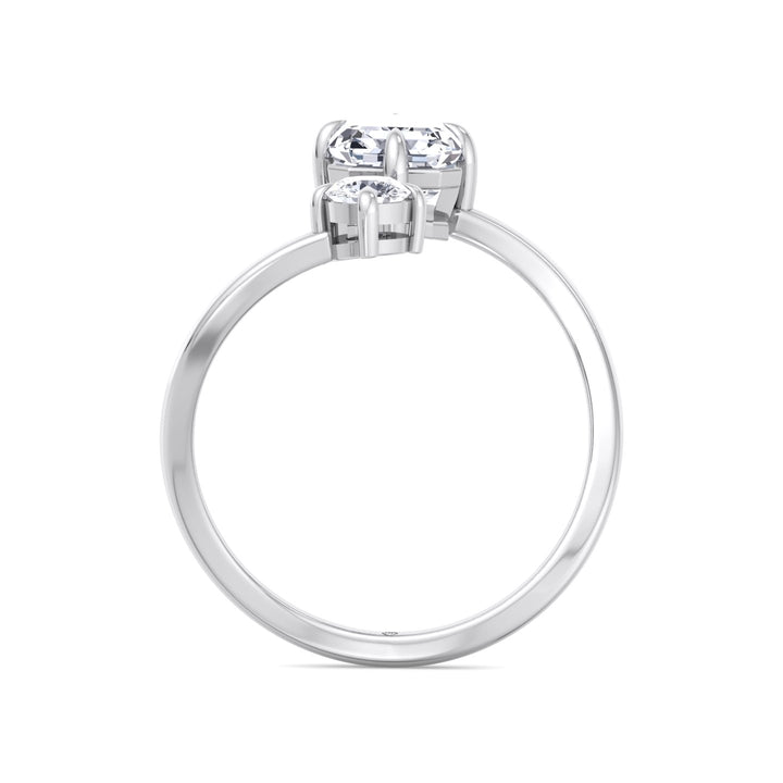 Emerald Cut &amp; Round Cut Engagement Ring