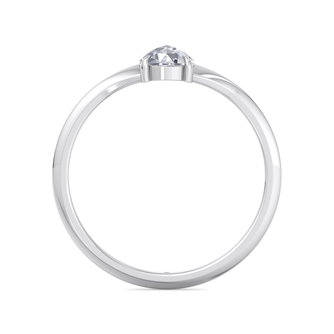 Rose Cut Round Shape Sword Edge Solitaire Engagement Ring