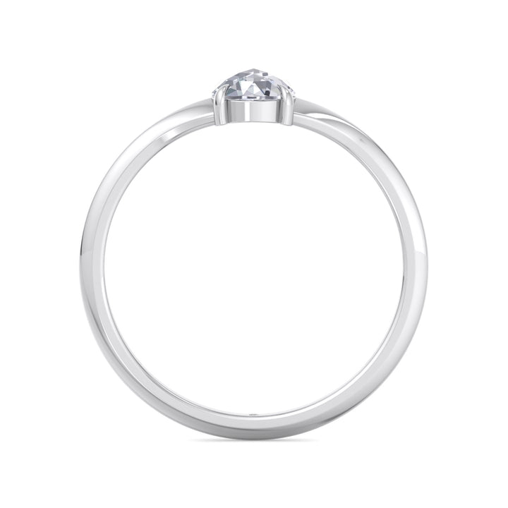Rose Cut Round Shape Sword Edge Solitaire Engagement Ring