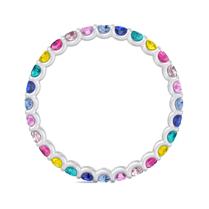 Multi Color Round Shape Eternity Band
