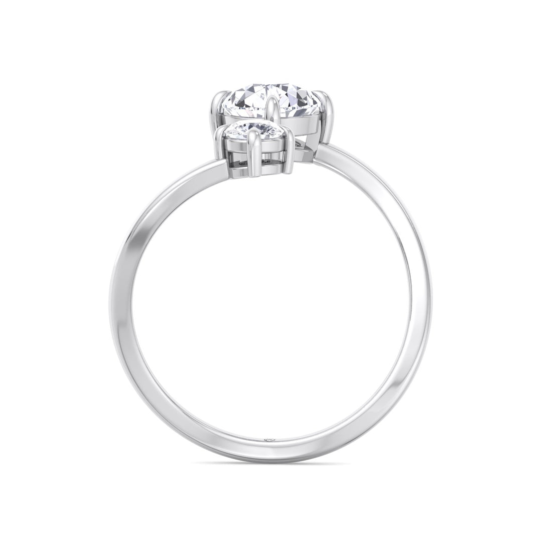 Pear &amp; Round Cut Engagement Ring