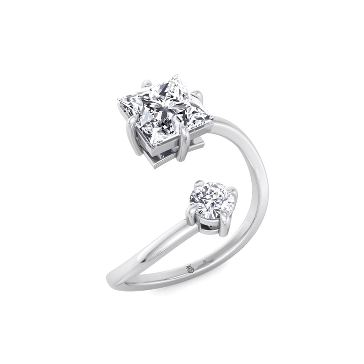 Princess &amp; Round Cut Engagement Ring