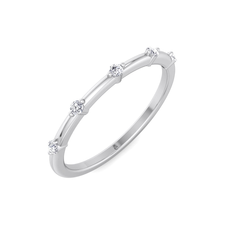 5 Stone Round Shape Wedding Band