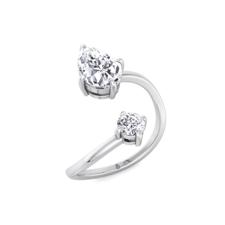 Pear &amp; Round Cut Engagement Ring