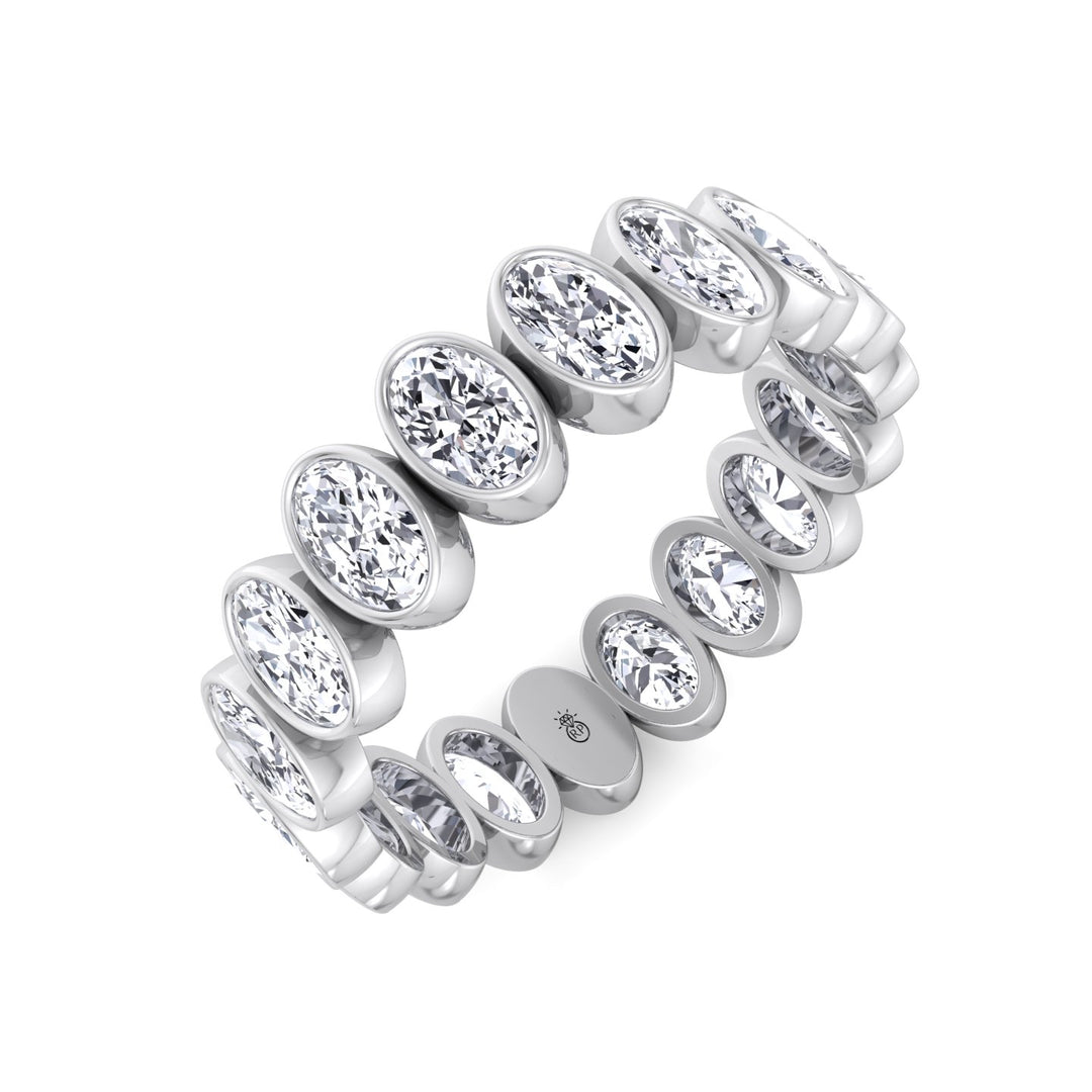 Bezel Set Oval Shape Eternity Band