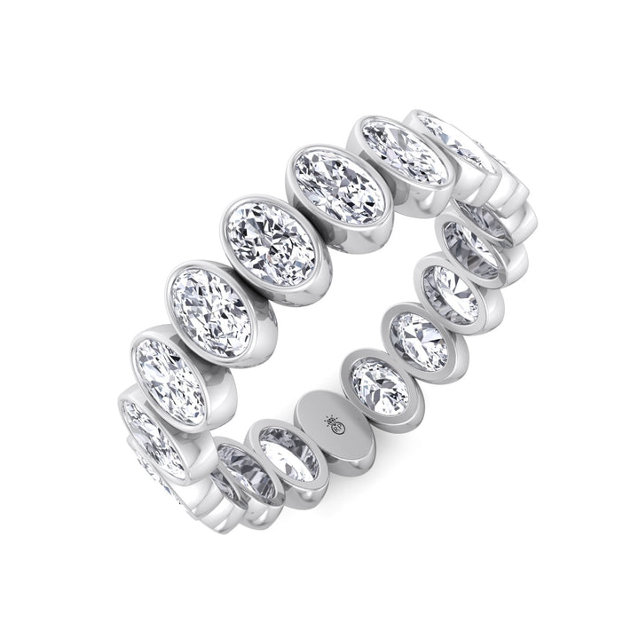 Bezel Set Oval Shape Eternity Band