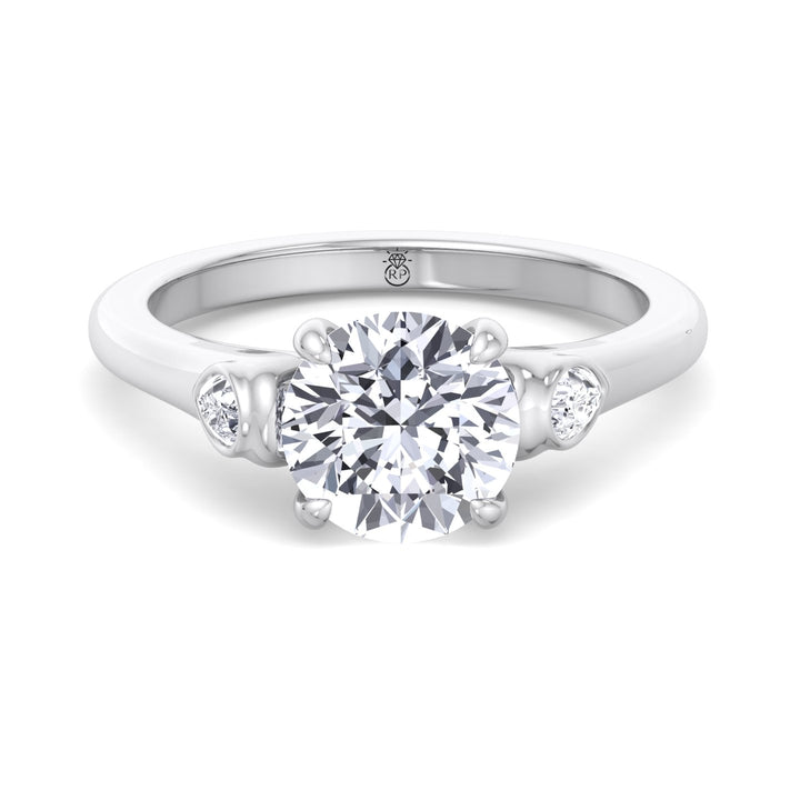 Round Cut Engagement Ring with Bezel Side Stones