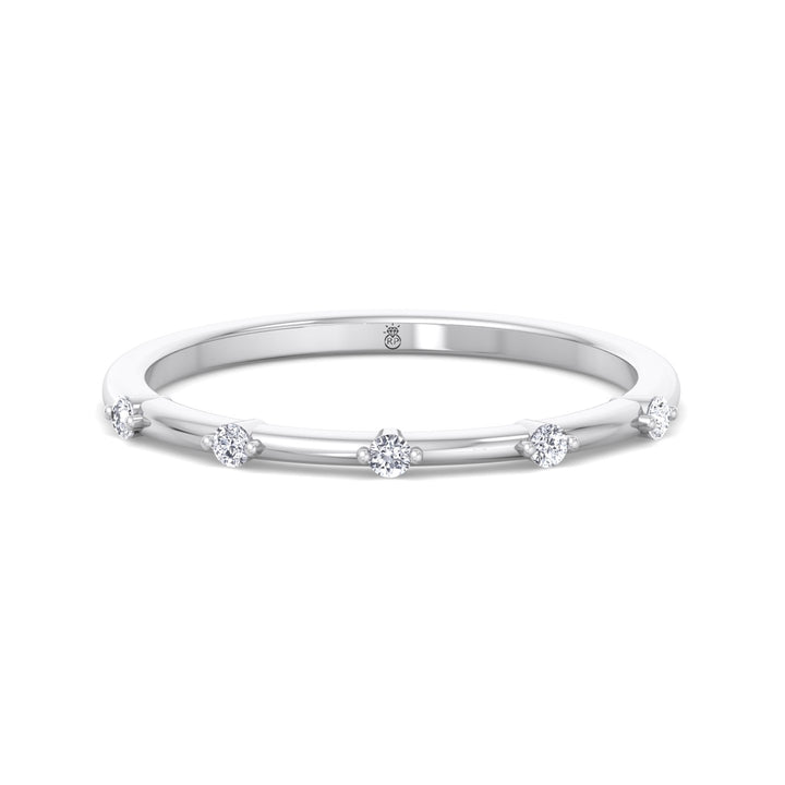 5 Stone Round Shape Wedding Band