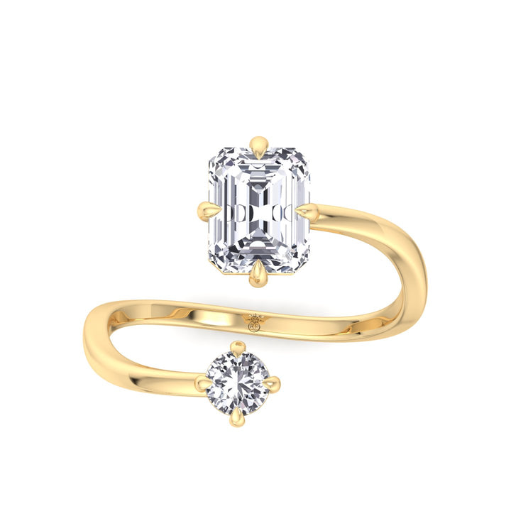 Emerald Cut &amp; Round Cut Engagement Ring
