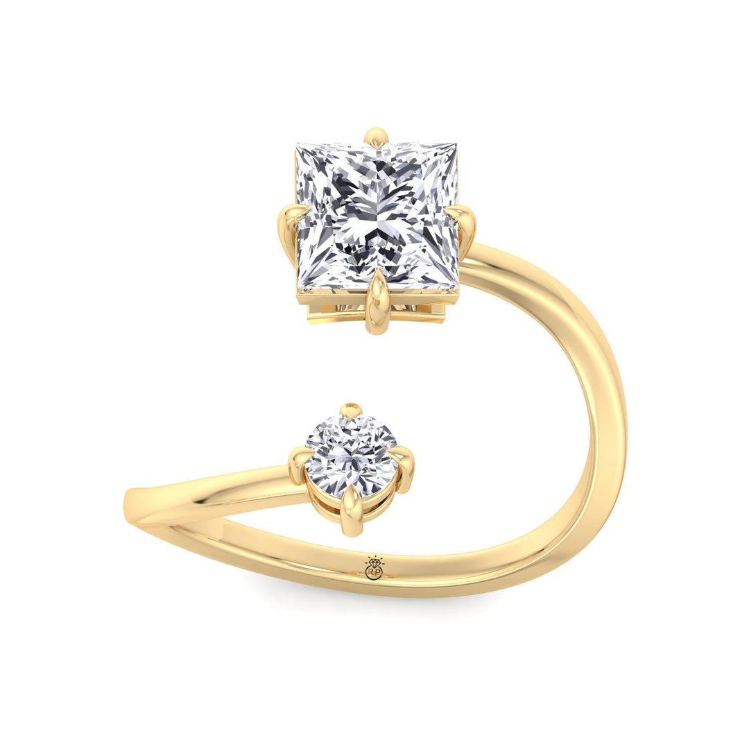 Princess &amp; Round Cut Engagement Ring