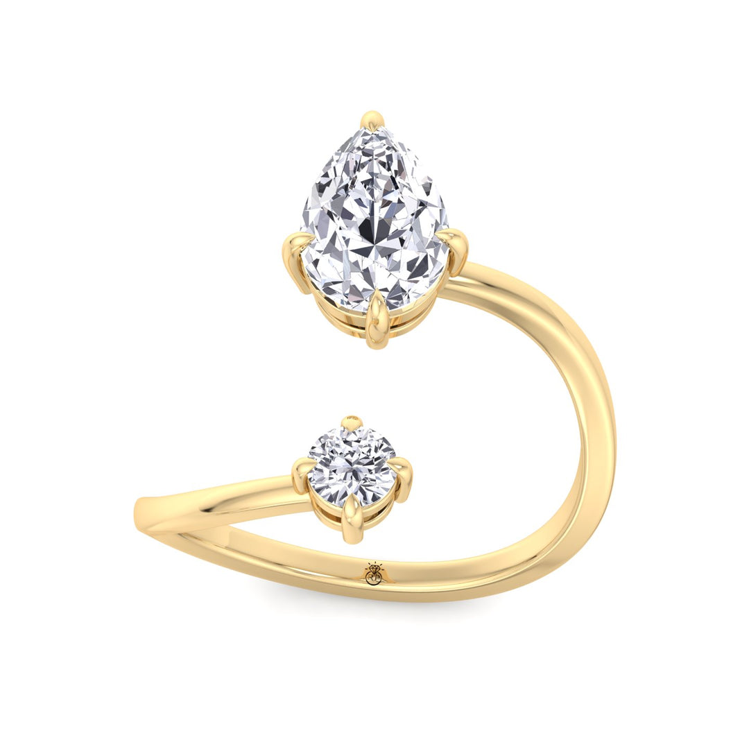 Pear &amp; Round Cut Engagement Ring