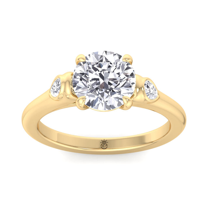 Round Cut Engagement Ring with Bezel Side Stones