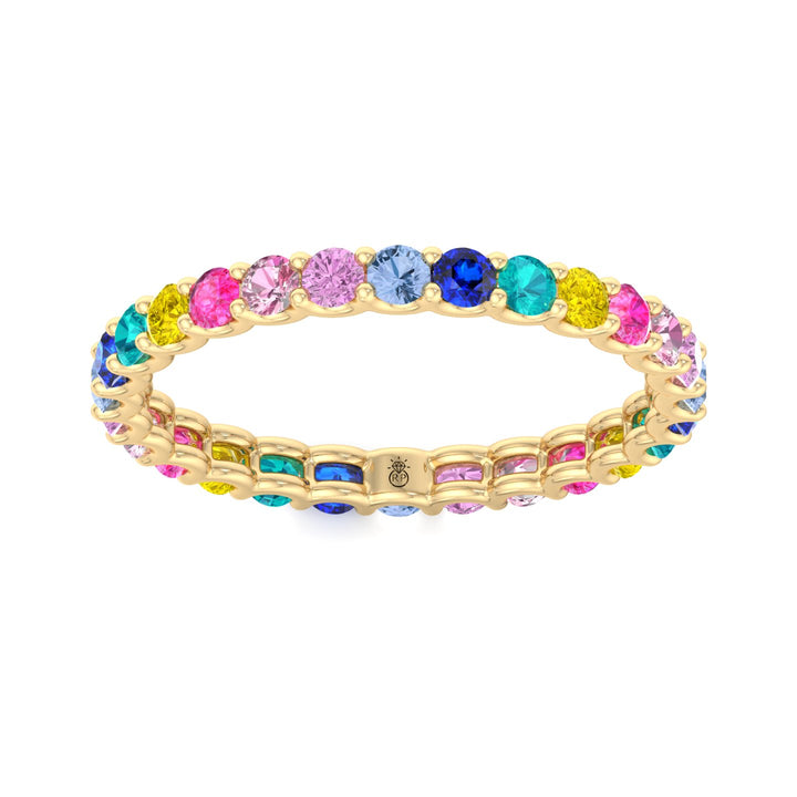 Multi Color Round Shape Eternity Band