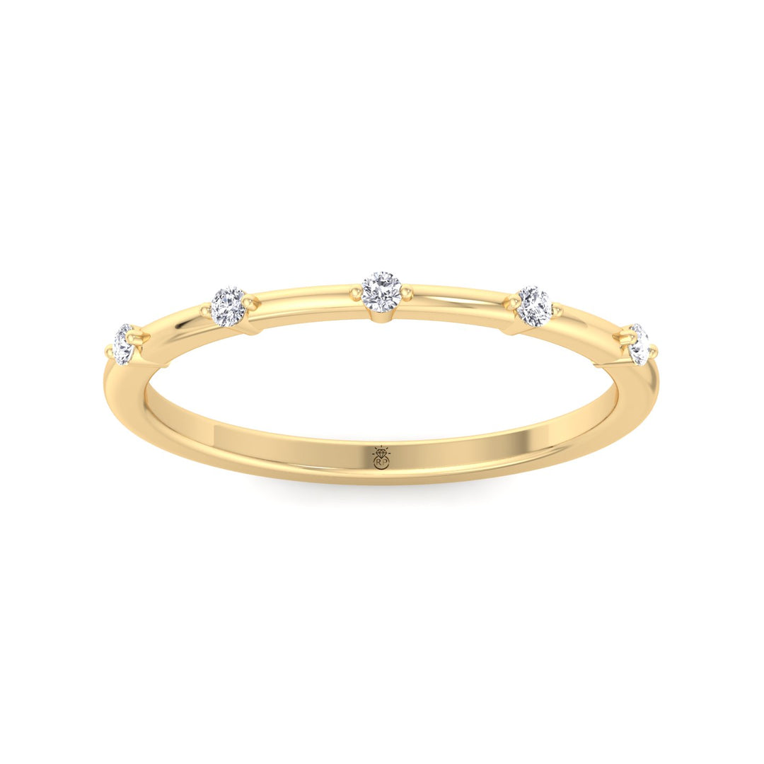 5 Stone Round Shape Wedding Band