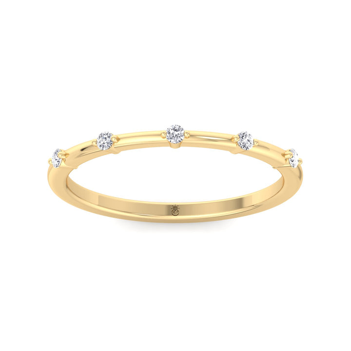 5 Stone Round Shape Wedding Band