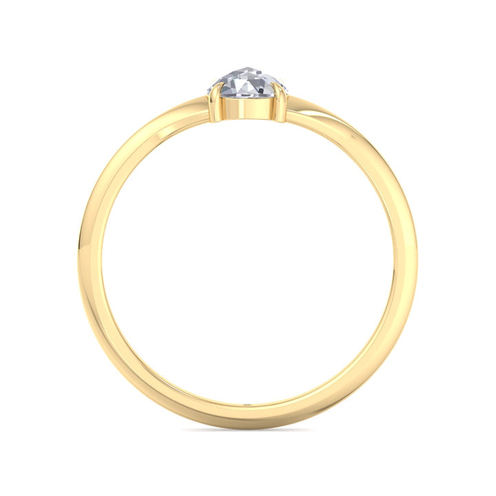 Rose Cut Round Shape Sword Edge Solitaire Engagement Ring