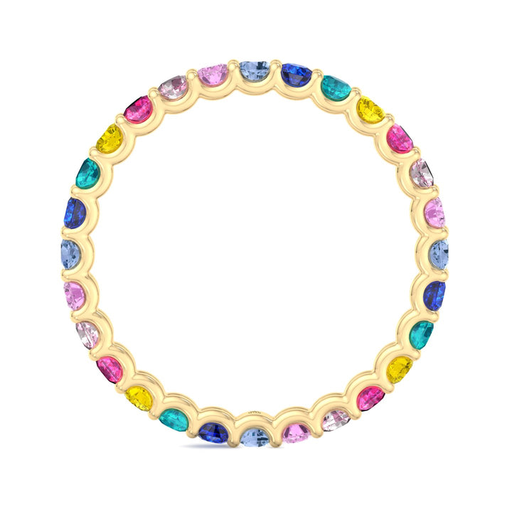 Multi Color Round Shape Eternity Band