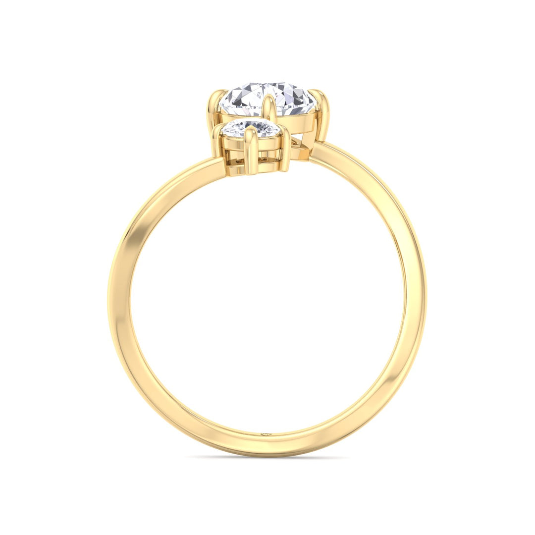 Pear &amp; Round Cut Engagement Ring
