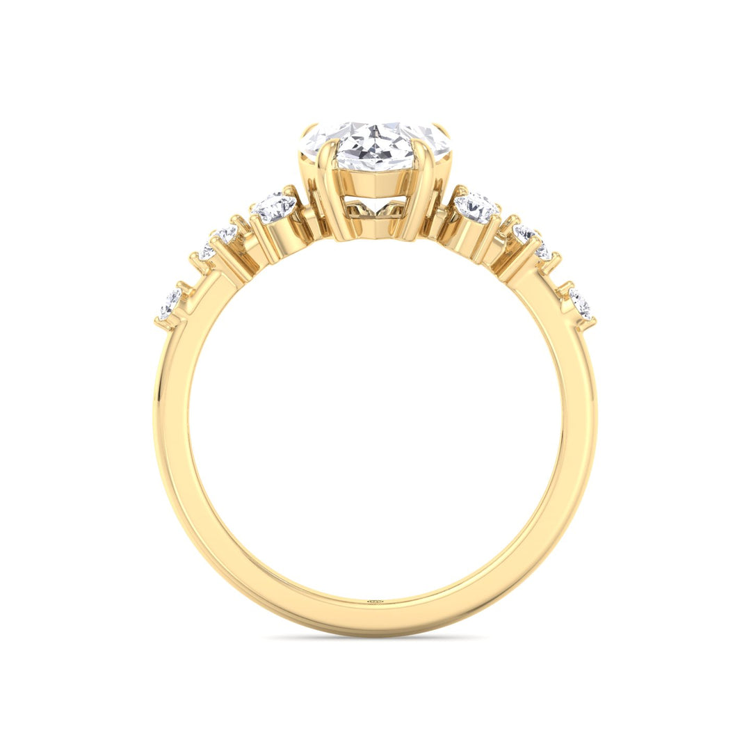 Pear Shape Engagement Ring with Round Sidestones