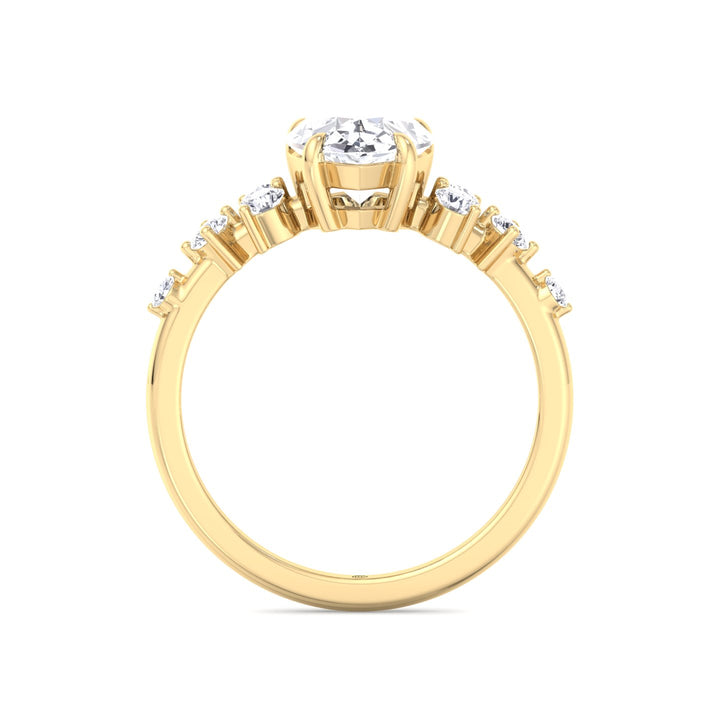 Pear Shape Engagement Ring with Round Sidestones