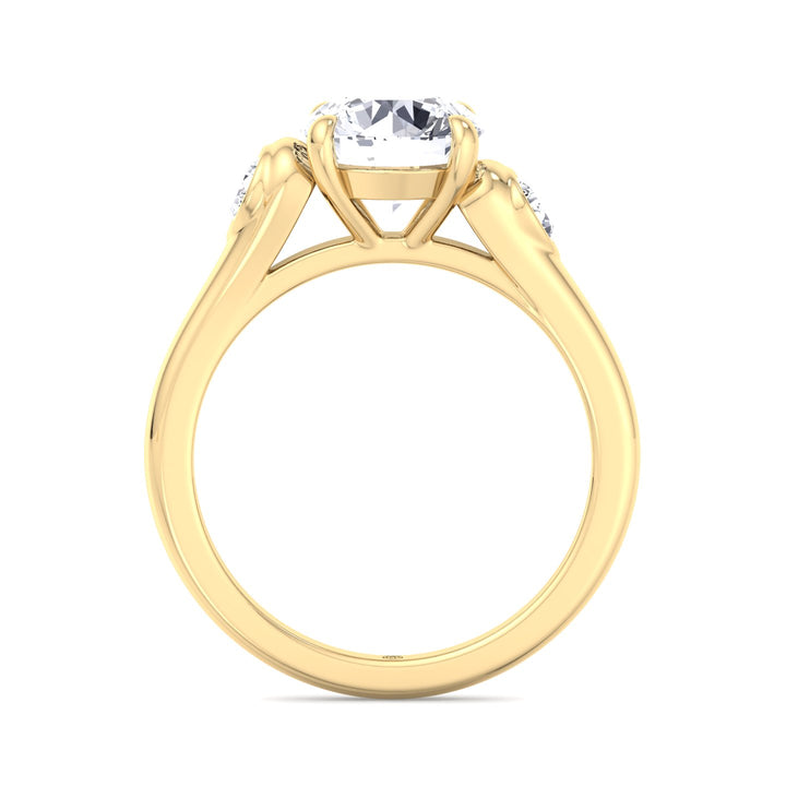 Round Cut Engagement Ring with Bezel Side Stones