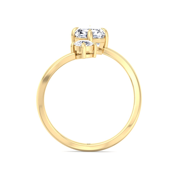 Emerald Cut &amp; Round Cut Engagement Ring