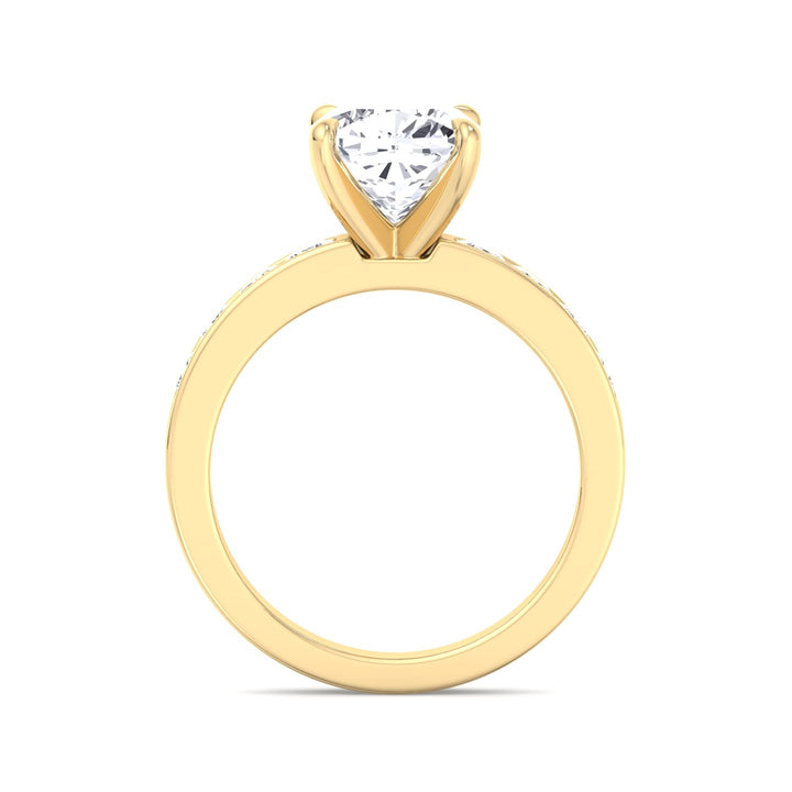 Cushion Cut Engagement Ring With Princess Cut Sidestones