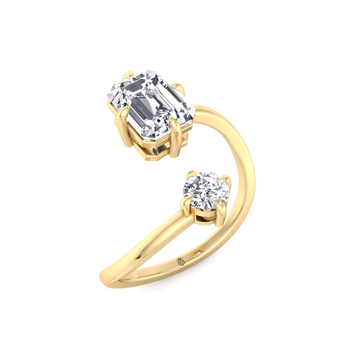 Emerald Cut &amp; Round Cut Engagement Ring