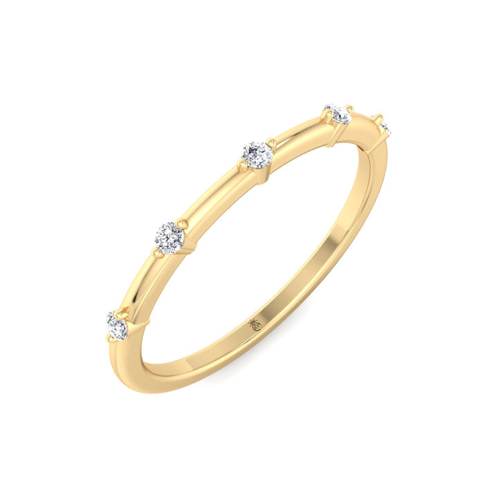 5 Stone Round Shape Wedding Band