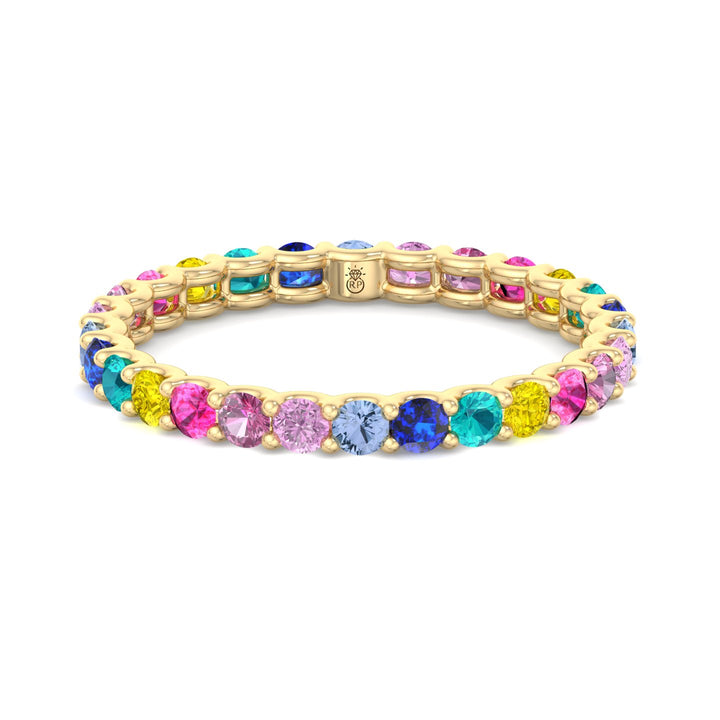 Multi Color Round Shape Eternity Band
