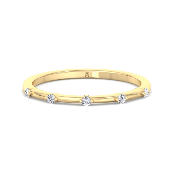 5 Stone Round Shape Wedding Band