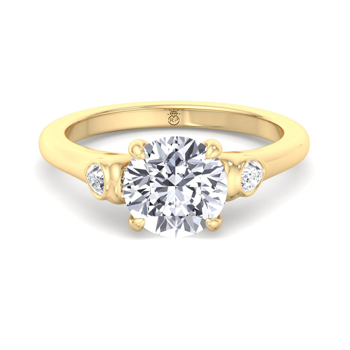 Round Cut Engagement Ring with Bezel Side Stones