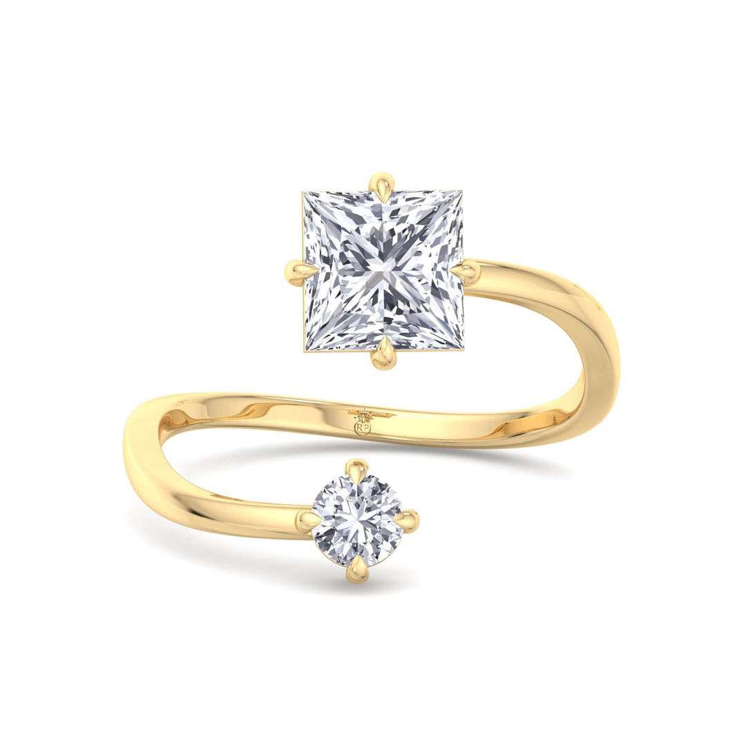 Princess &amp; Round Cut Engagement Ring