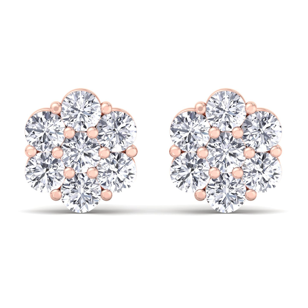 Round Cut Flower Studs