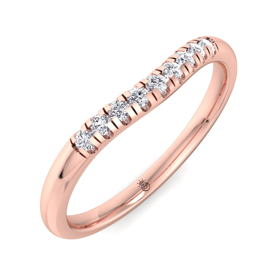 Matching Wedding Band with Curve (0.05 CT)