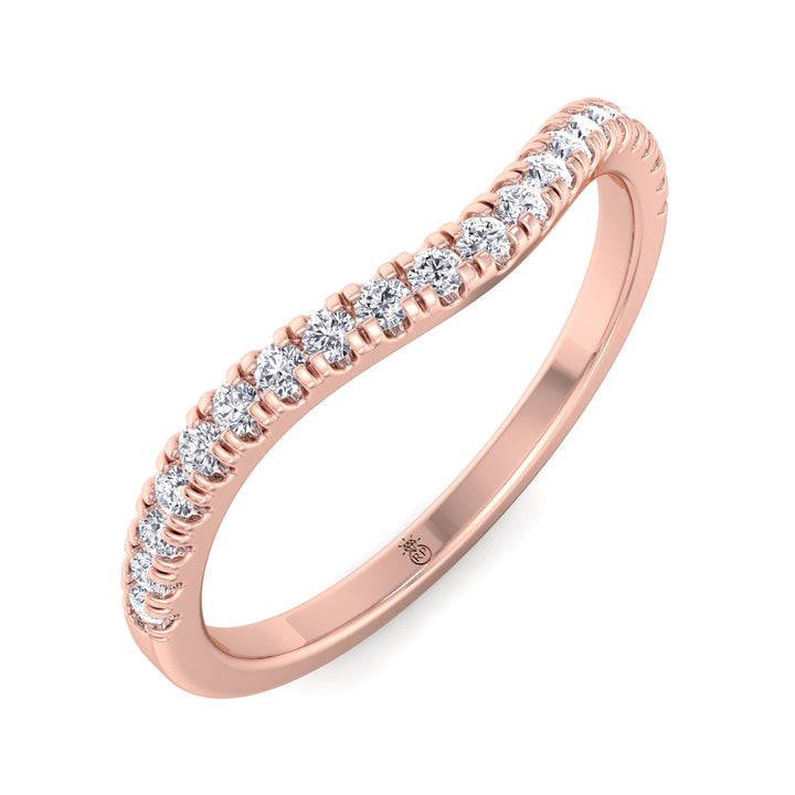Pave Wedding Band with Curve (0.09 CT)