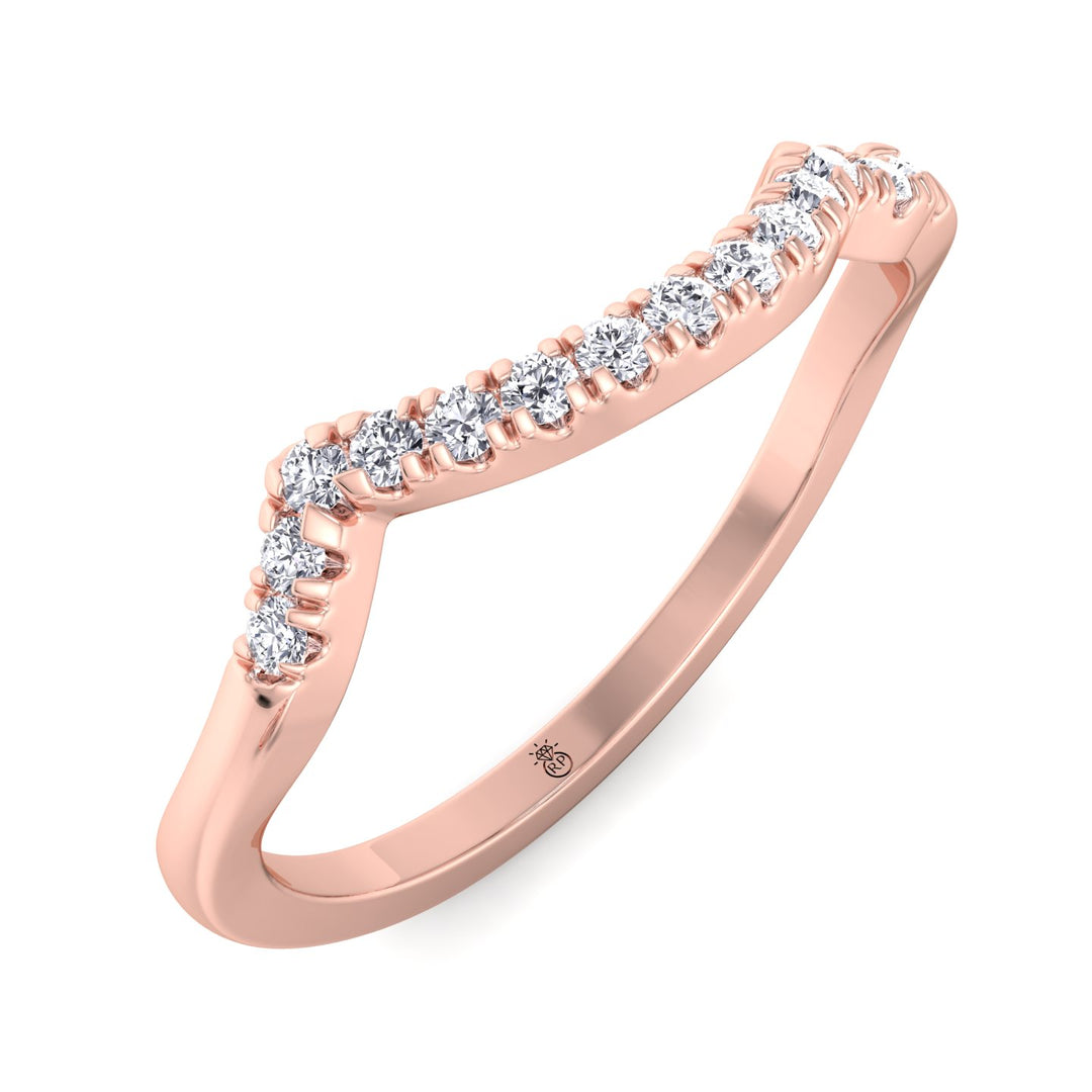 Stackable Wedding Band with Curve (0.05 CT)