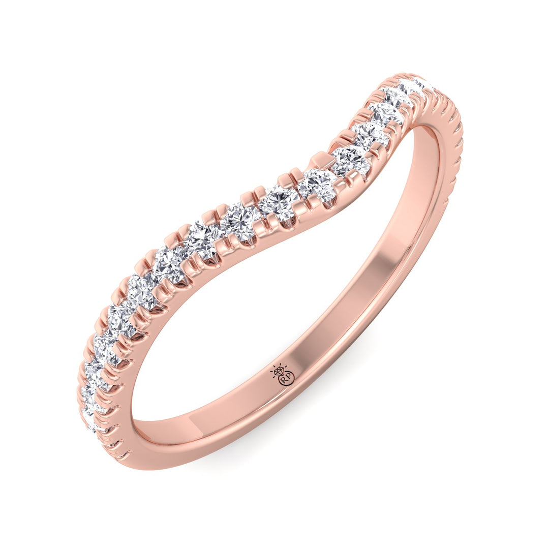 Pave Wedding Band with Curve (0.34 CT)