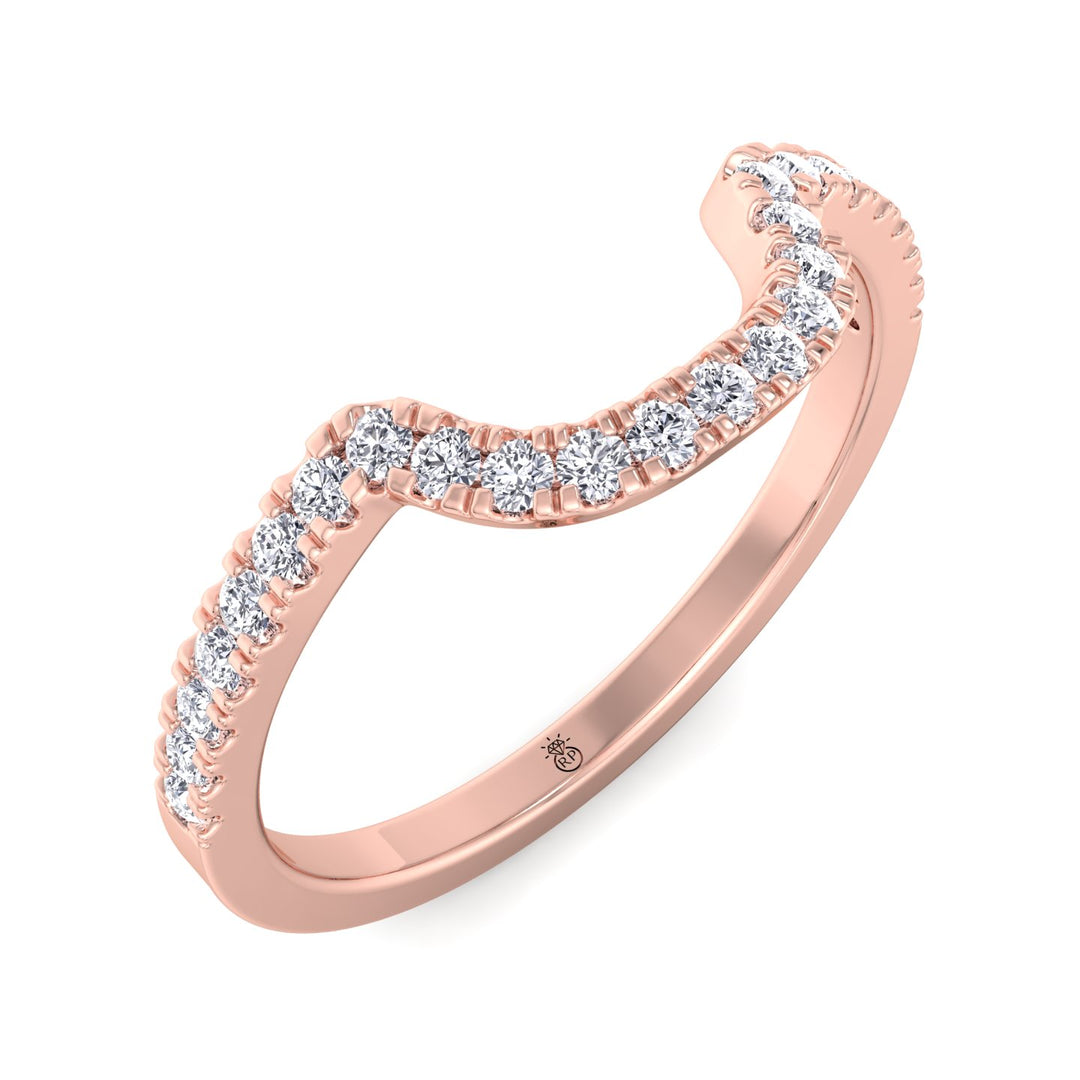 Curved Pave Wedding Band (0.08 CT)