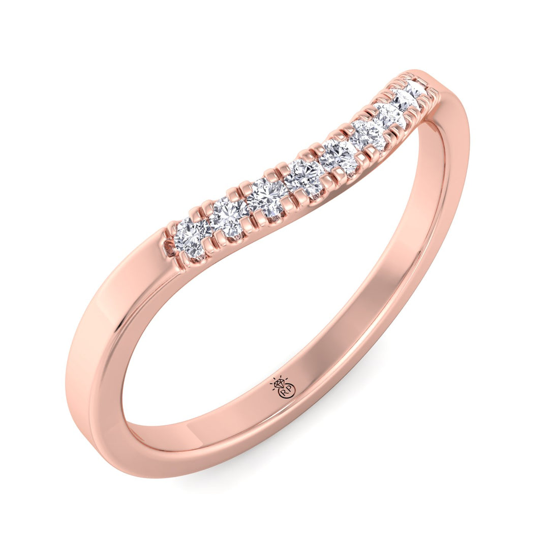Curved Pave Wedding Band (0.04 CT)