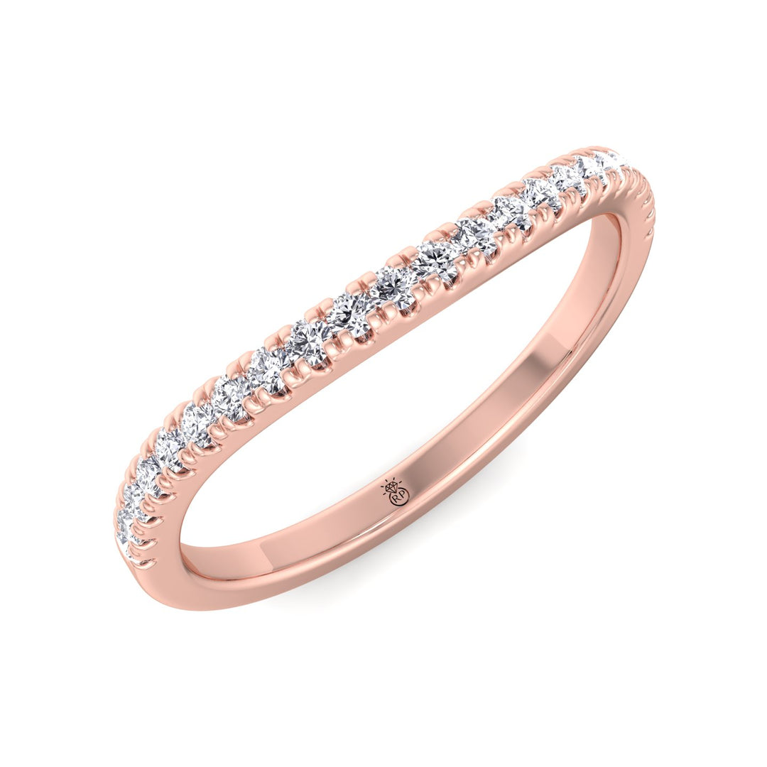 Stackable Pave Wedding Band with Curve (0.16 CT)