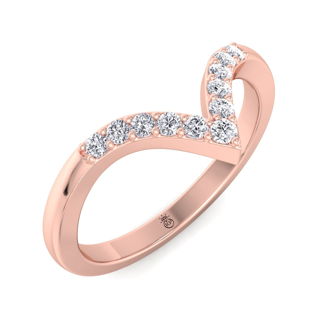 Matching Wedding Band with Curve (0.05 CT)