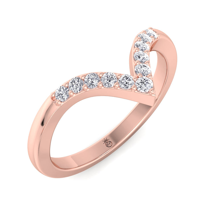 Matching Wedding Band with Curve (0.05 CT)