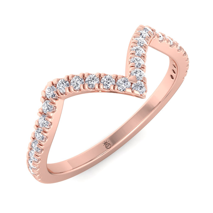 Pave Stackable Wedding Band with Curve (0.19 CT)