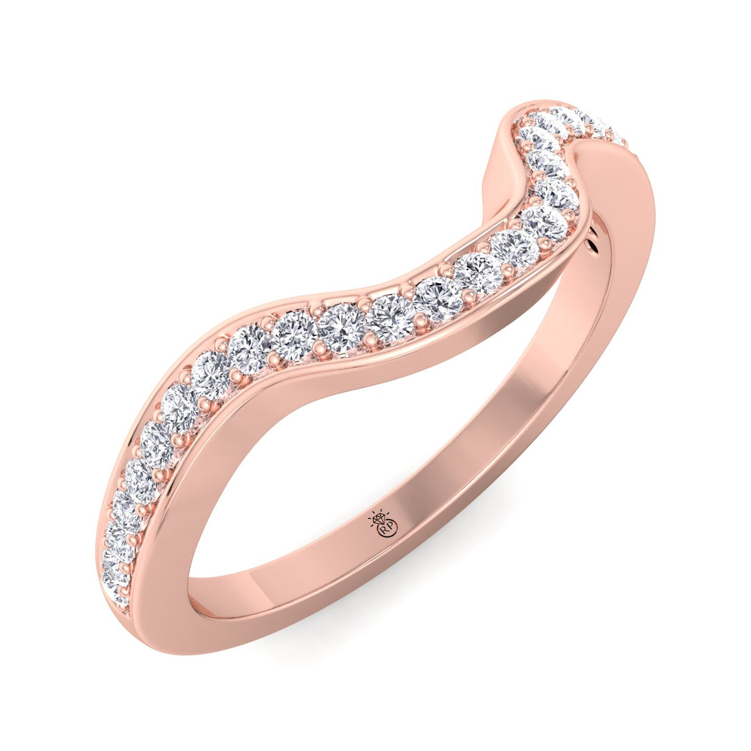 Stackable Pave Wedding Band with Curve (0.13 CT)