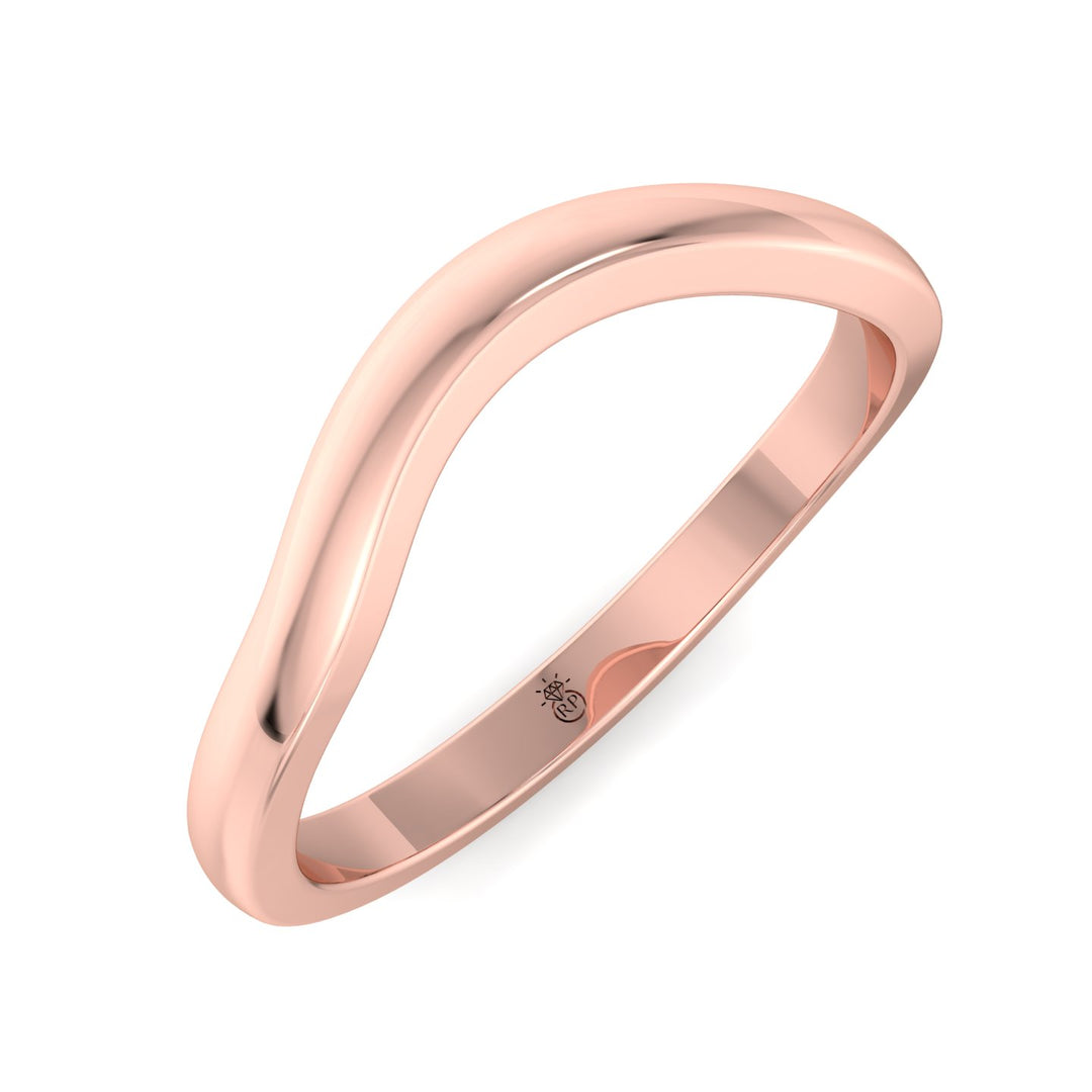 3mm Curved Plain Wedding Band