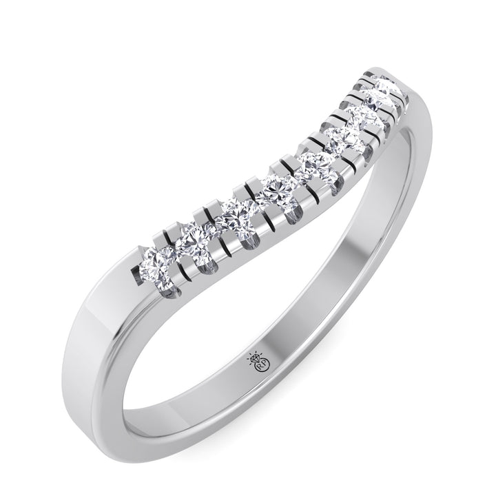 Stackable Wedding Band with Curve (0.035CT)