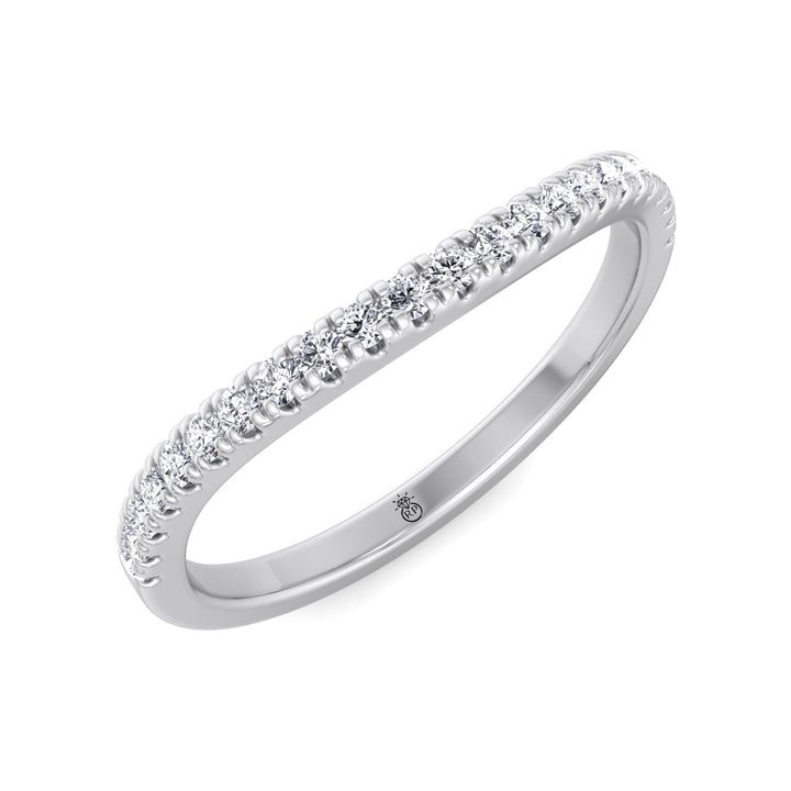 Stackable Pave Wedding Band with Curve (0.16 CT)
